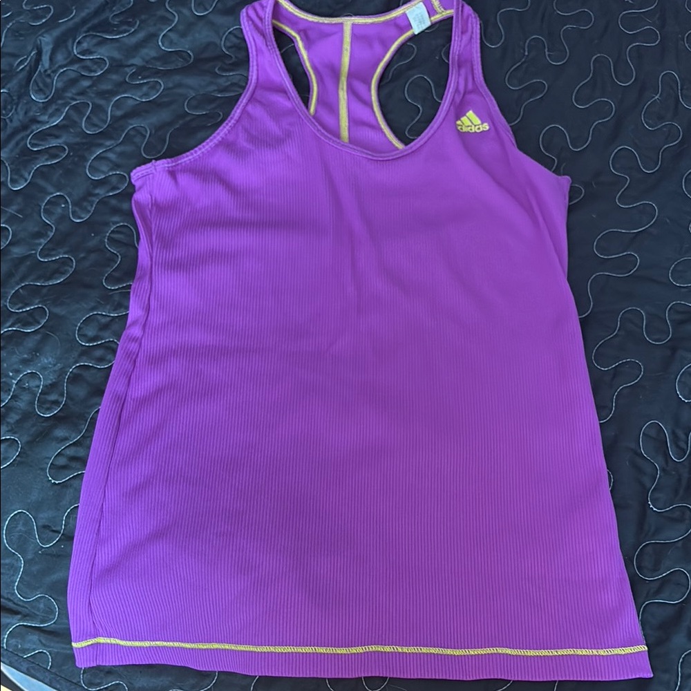 Adidas Purple Fitted Sleeveless Tank Top